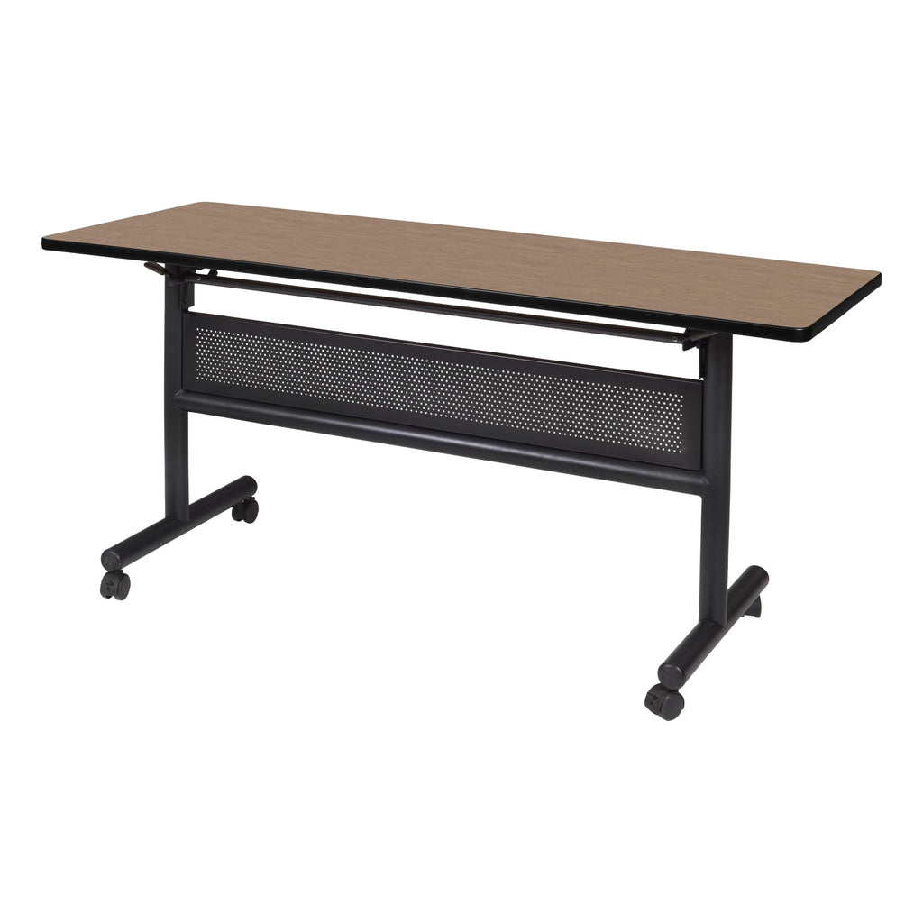 Kobe 60 x 24 in. Flip-Top Training Nesting Table with Modesty Panel- Noble Oak