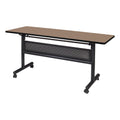 Kobe 60 x 24 in. Flip-Top Training Nesting Table with Modesty Panel- Noble Oak