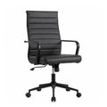 Leather Office Desk Chair, Conference Room Chairs Executive Chair Ribbed, Ergonomic Height Adjustable Swivel Rolling Chair for Home Office