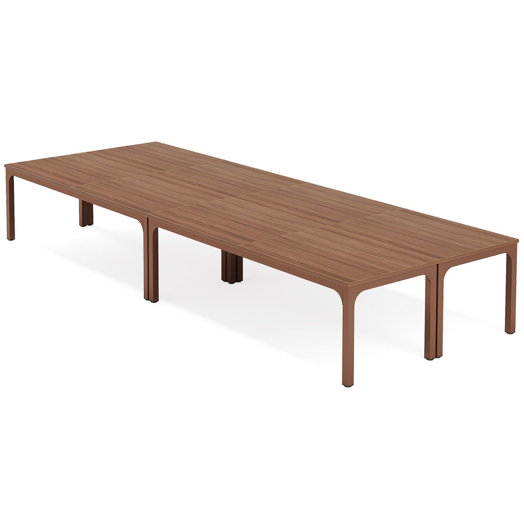 6.5 FT Conference Room Table, 78.74" W x 27.56" D Large Office Conference Table, Modern Seminar Meeting Table Desk for Boardroom, Meeting Room (4, Walnut)