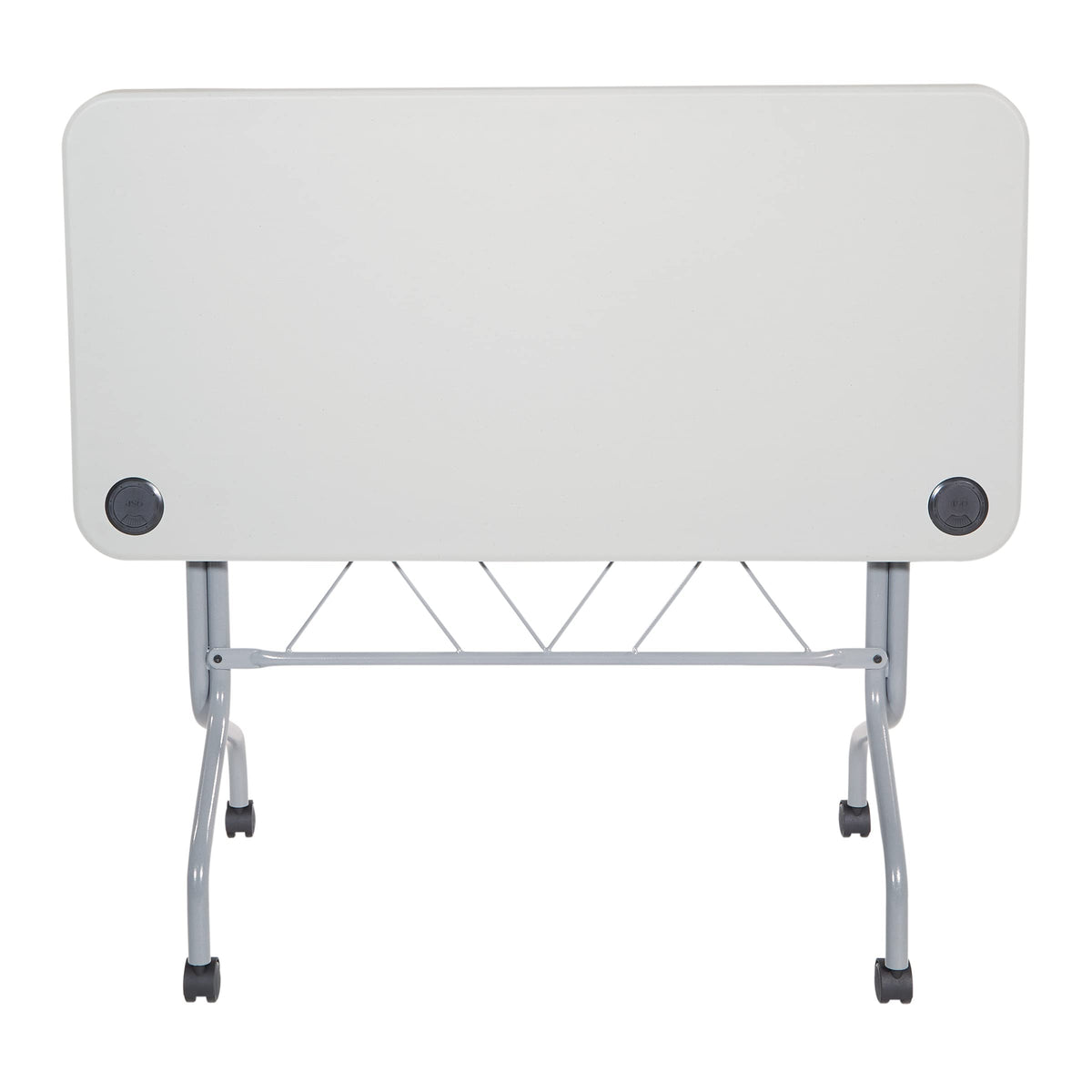 Resin Multipurpose Flip Training Table with Locking Casters for Home or Office, 4 Feet Light Gray