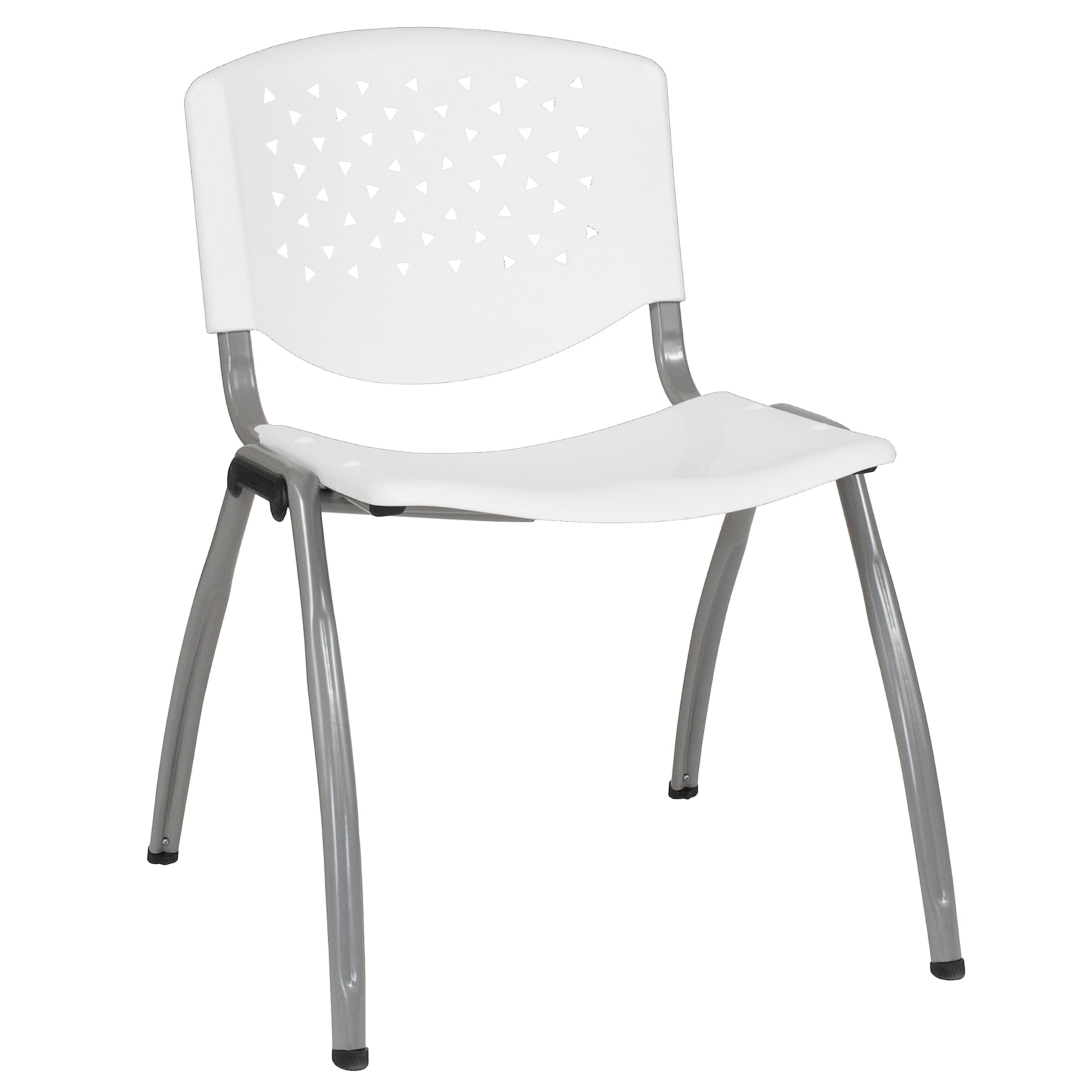 HERCULES -5 Pack 880 lb. Capacity White Plastic Stack Chair | Comfortable Seating with Durable Design