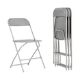 4 Pack, Hercules Series Plastic Folding Chair - Grey - 650LB Weight Capacity Comfortable Event Chair-Lightweight Folding Chair