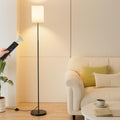 63.8" Square Floor Lamp with White Linen Shade