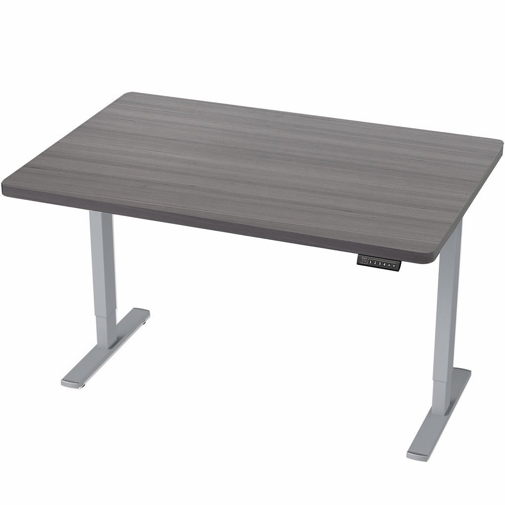 Electric 48 x 30 in Standing Desk, Memory Height Adjustment, 1B Series, Holds 220 lbs, One-Piece Dark Gray Top, Gray Frame
