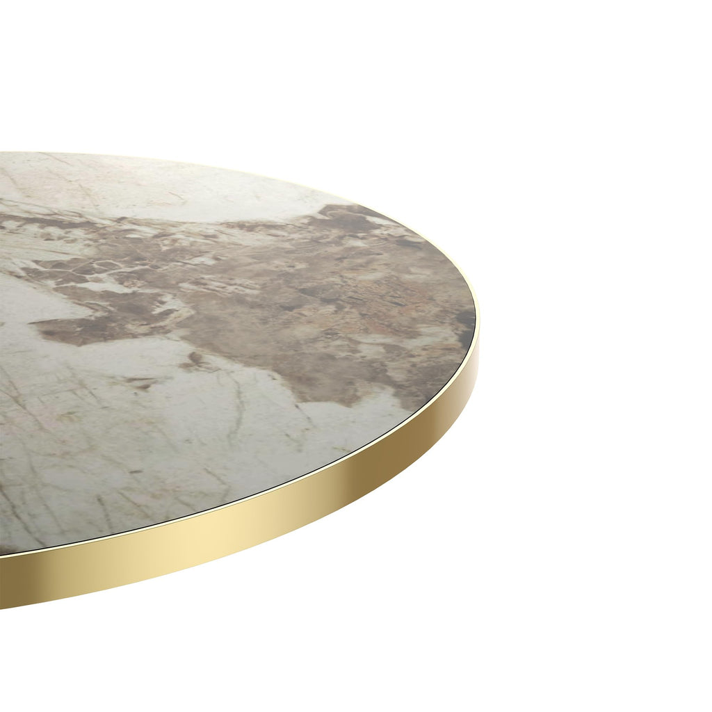 31.5" Round Tulip Dining Table, Mid-Century Tulip Table Kitchen Tulip Dining Table 2 People with Faux Marble Table Top & Stainless Steel Base for Office Living Room