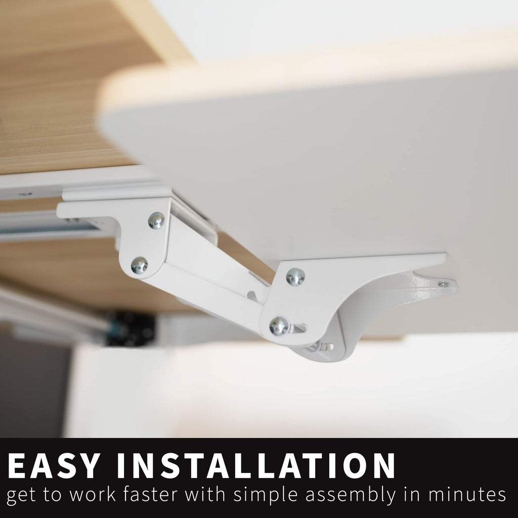 Adjustable Computer Keyboard and Mouse Platform Tray Ergonomic Under Table Desk Mount Drawer Underdesk Shelf, Light Wood