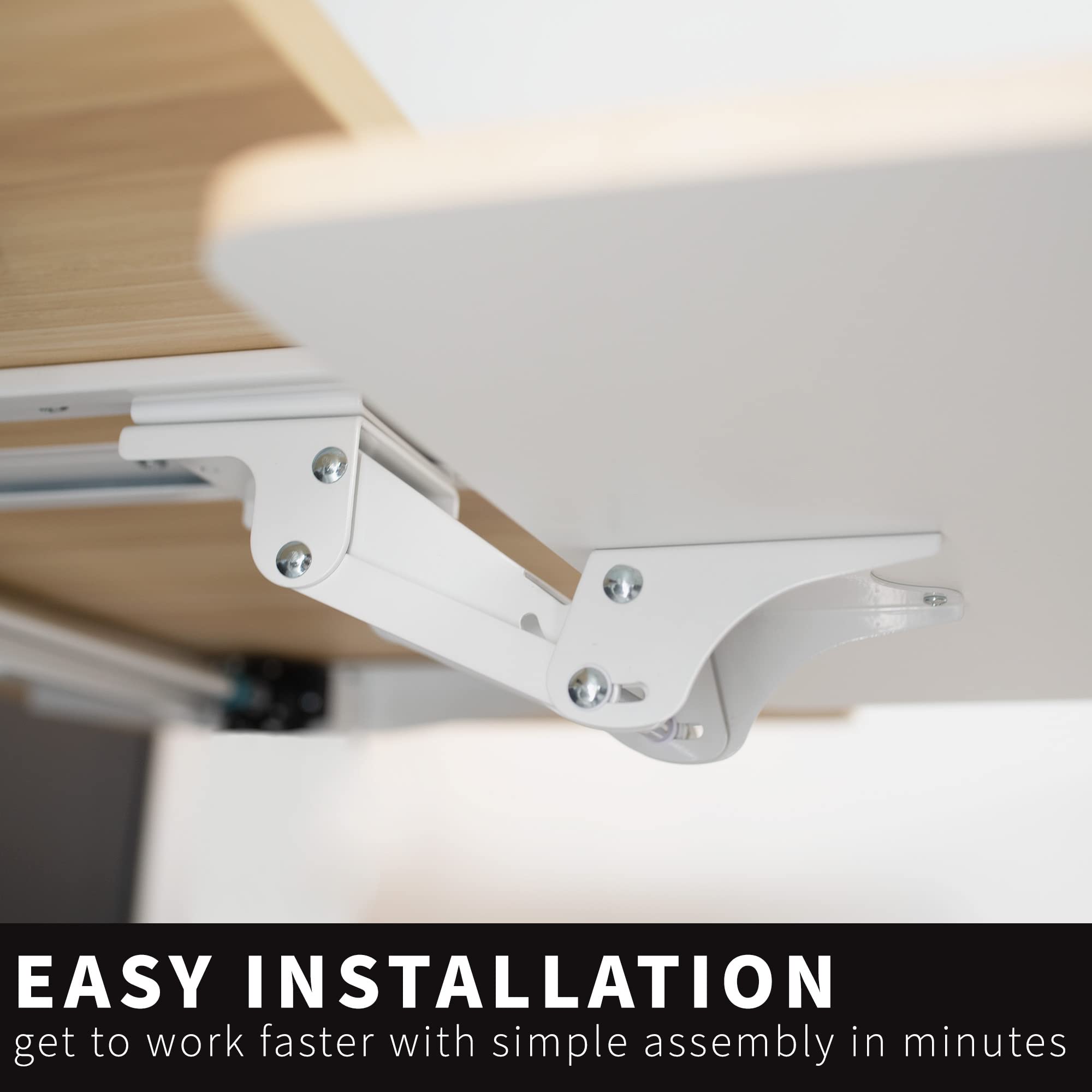 Adjustable Computer Keyboard and Mouse Platform Tray Ergonomic Under Table Desk Mount Drawer Underdesk Shelf, Light Wood