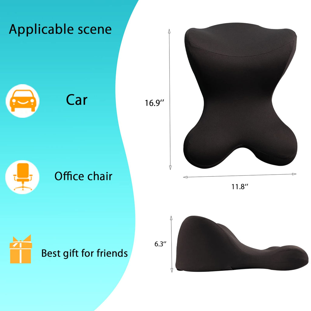 Headrest Pillow/Gaming Chair Pillow with Adjustable Strap Removable Cover Ergonomic Design Neck Support Pillow for auto, Office Chair, Gaming Chair(Black)