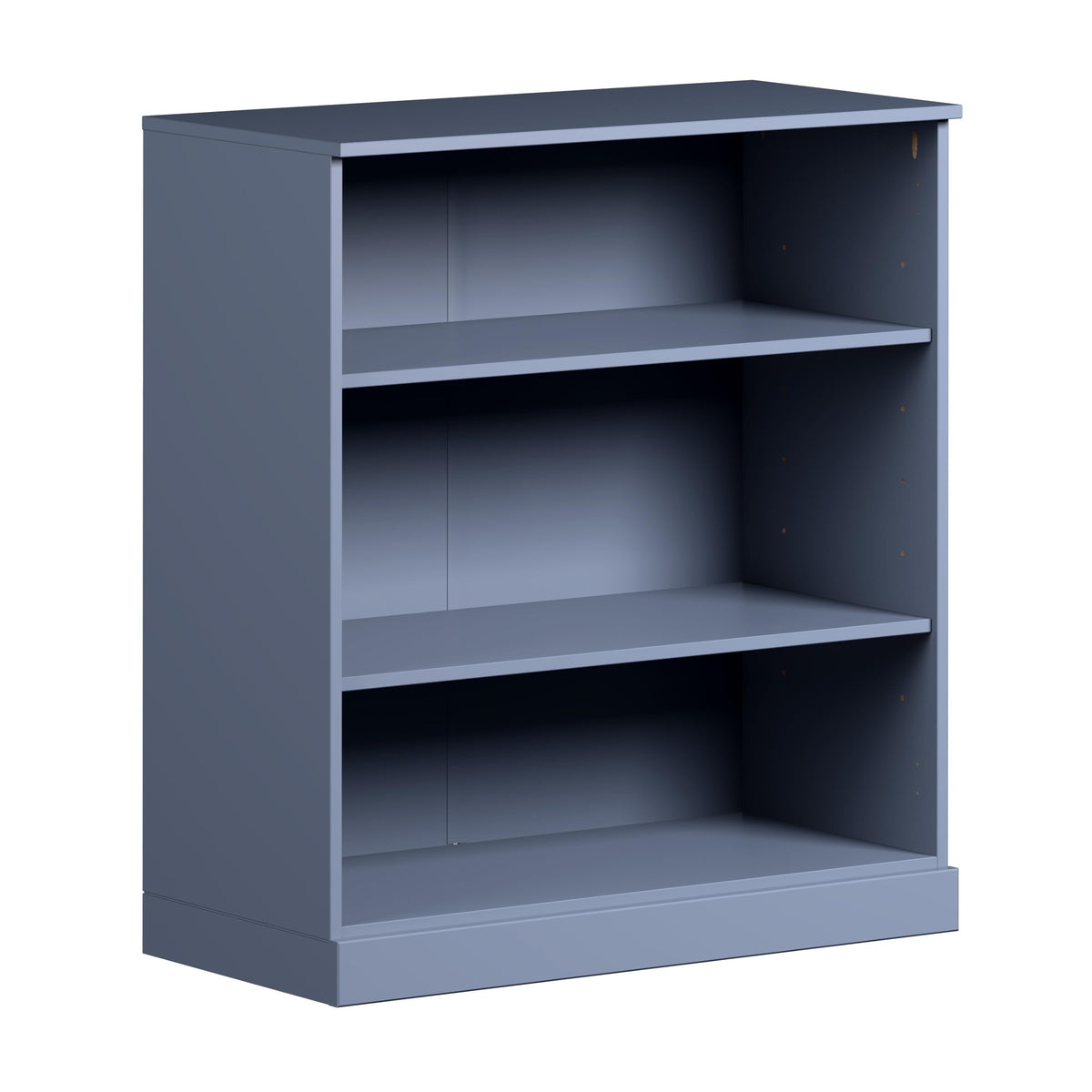 Solid Wood Bookcase - 3-Tier Bookshelf, 36" H x 32” W - Antique Blue, Modular Storage Display, Eco-Friendly Solid Wood, Made in Brazil