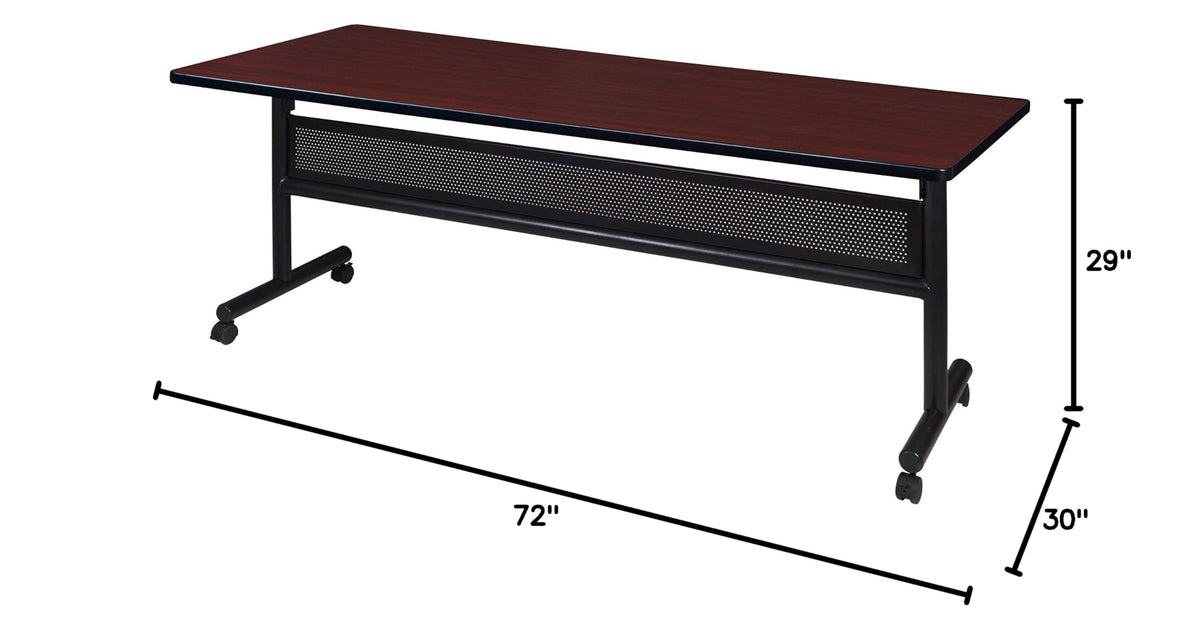 Mobile Training Table And Modesty Kobe Flip Top 72 x 30 inch Mahogany
