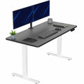 Electric 55 x 28 in Standing Desk, Memory Height Adjustment, 1B Series, Holds 220 lbs, One-Piece Black Top, White Frame