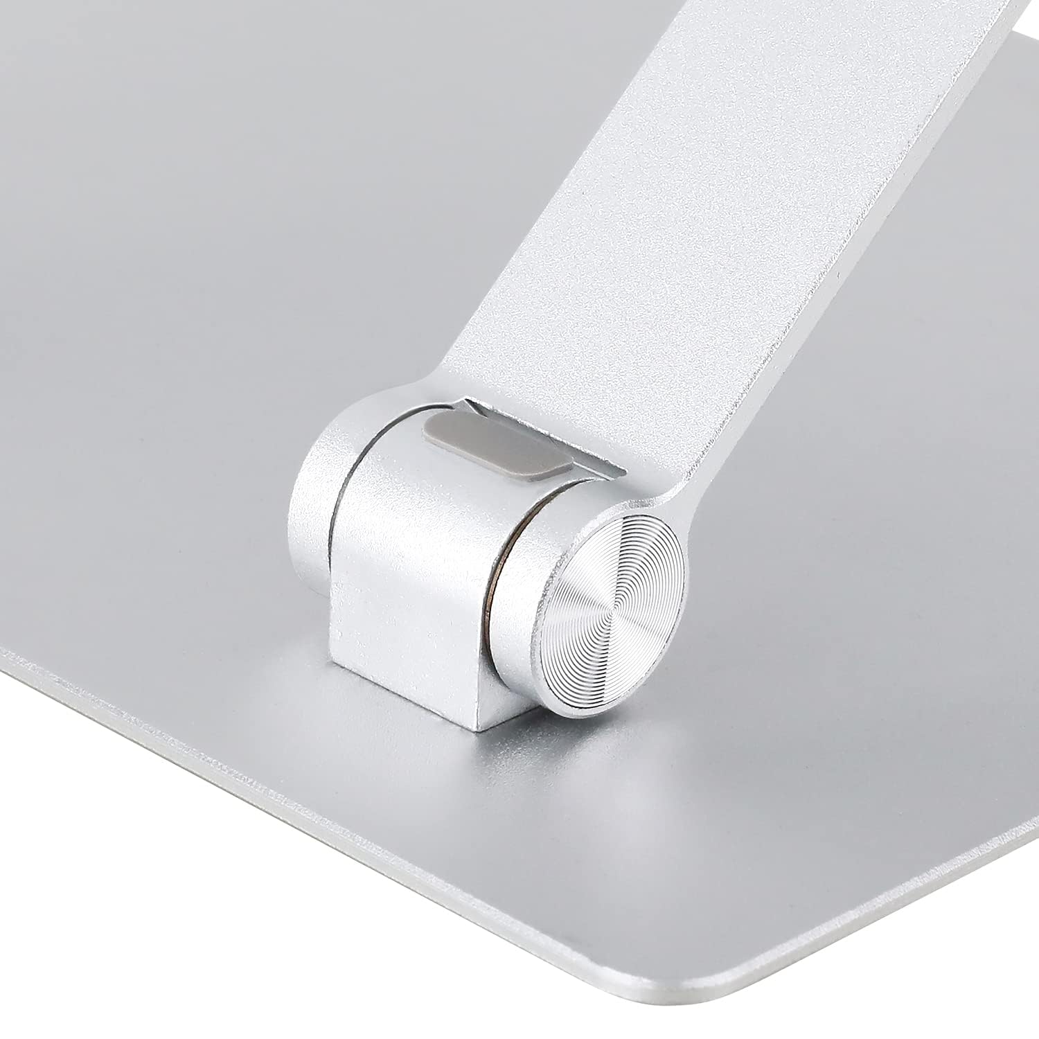 Sturdy and Portable Ergonomic Laptop Stand for Desk, Height Adjustable Riser with Ventilated Cooling, Foldable, Fits all Laptops up to 15.6 Inch, Silver