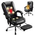 6 Points Vibration & Heat Massage Office Chair with Foot Rest,500lbs Big and Tall Office Chairs,Ergonomic Reclining Desk Chair for Home Office,Gaming