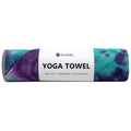 Yoga Towel,Hot Yoga Mat Towel with Grip Dots Sweat Absorbent Non-Slip for Hot Yoga, Pilates and Workout 24" x72", Green & Purple