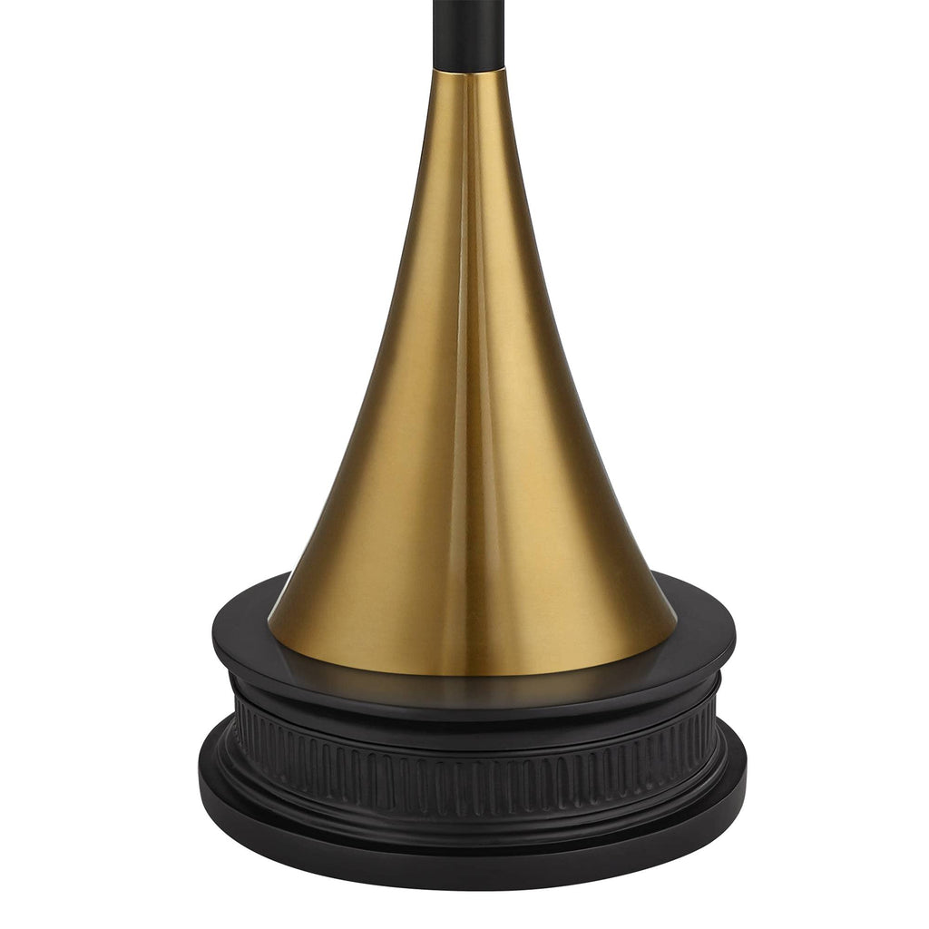 Piazza Brass and Black Torchiere 77" Tall Floor Lamp with Black Riser