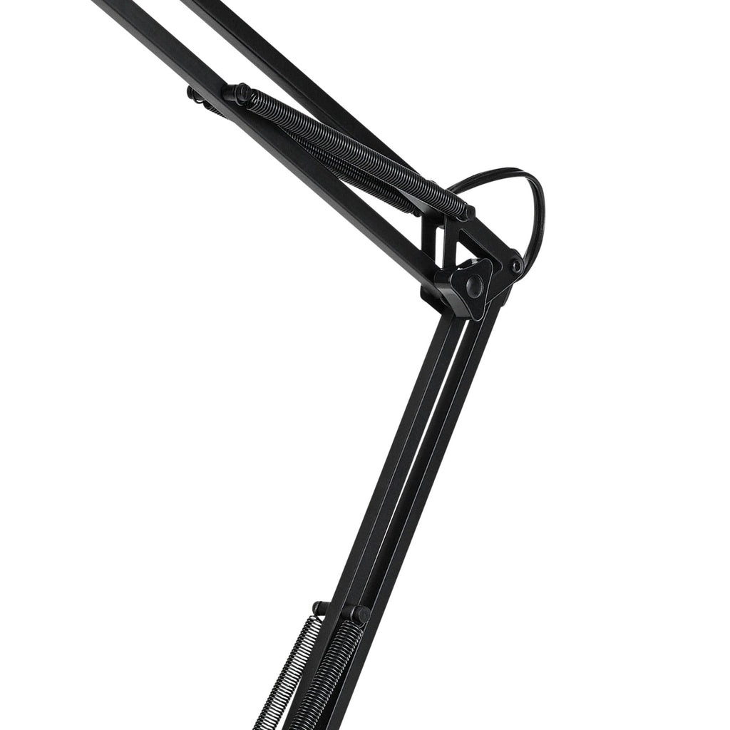28" Heavy Base Top Moving Spring Balanced Swing Arm Desk Lamp, Black, On/Off Rotary Switch on Shade, Office Decor, Reading Light, Home Essentials, Room Lighting