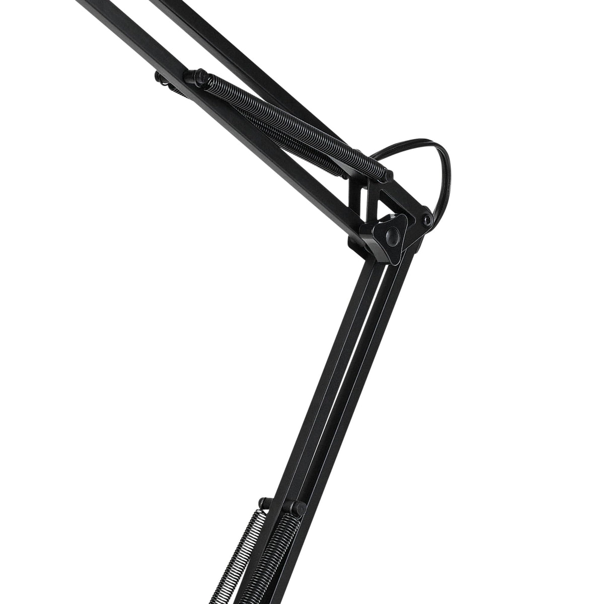 28" Heavy Base Top Moving Spring Balanced Swing Arm Desk Lamp, Black, On/Off Rotary Switch on Shade, Office Decor, Reading Light, Home Essentials, Room Lighting