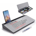 Desktop Whiteboard Dry-Erase-Board - Computer Keyboard Stand White Board Surface Pad with Drawer, Desk Organizers with Accessories for Office, Home, School Supplies - Complete Grey