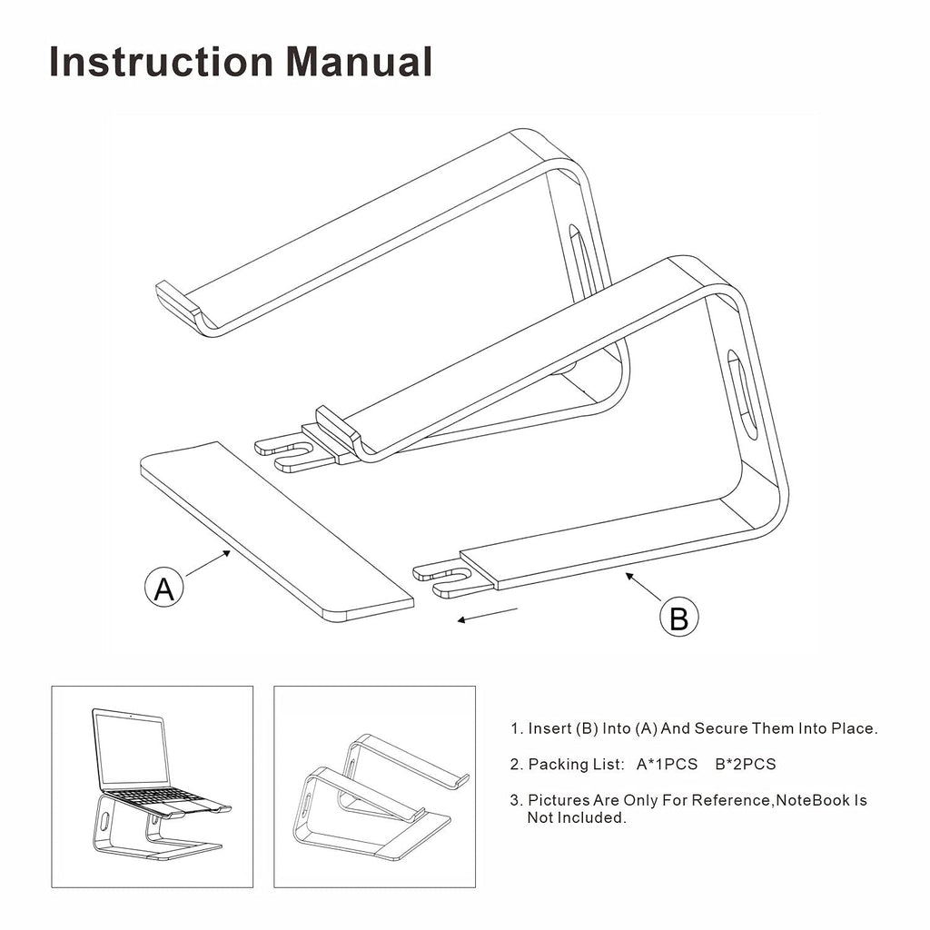 Laptop Stand, Ergonomic Aluminum Laptop Mount Computer Stand, Detachable Laptop Riser，Notebook Holder Stand All 10-17.3" Laptops（Gold）