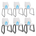 Set of 12, Stackable Waiting Room Chair, Stacking Office Chair with Ergonomic Lumbar Support and Metal Legs, Plastic Desk Chairs for Conference School Church Guest Reception ,White