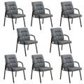 Office Guest Reception Chair Set of 8, Conference Room Chairs Waiting Room Chairs 8 Pack, Modern Leather Office Desk Chair No Wheels.