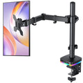 Single Monitor Stand, Monitor Arm with 3 USB Ports, Charging and USB Data Transfer Function, Adjustable Desk Mount for 13"-27" Monitors up to 17.6lbs, VESA 75x75mm 100x100mm, Ergonomic Design