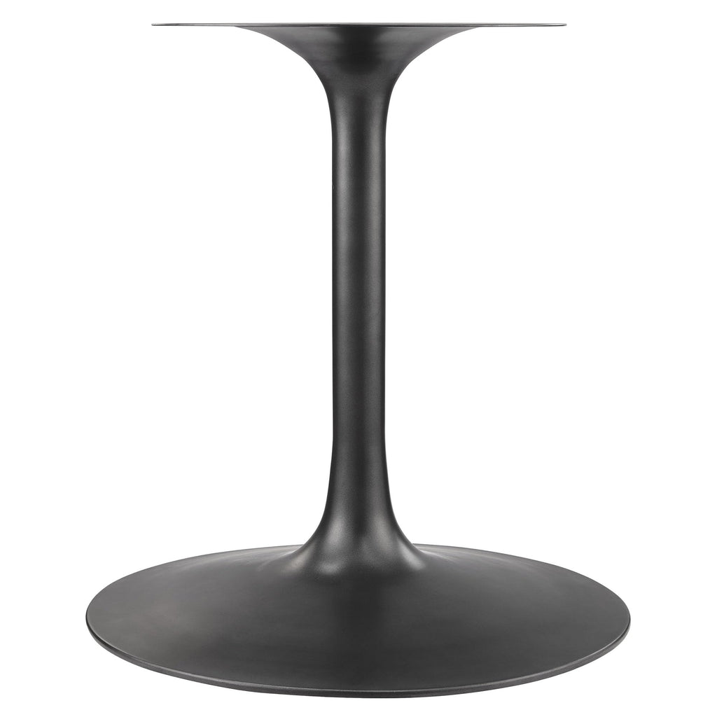 Modway Lippa 48 Inch Round Wood Dining Table with Metal Pedestal in Black Walnut - Modern Industrial Dining Table for 4 People - Solid Wood Tulip Kitchen Table