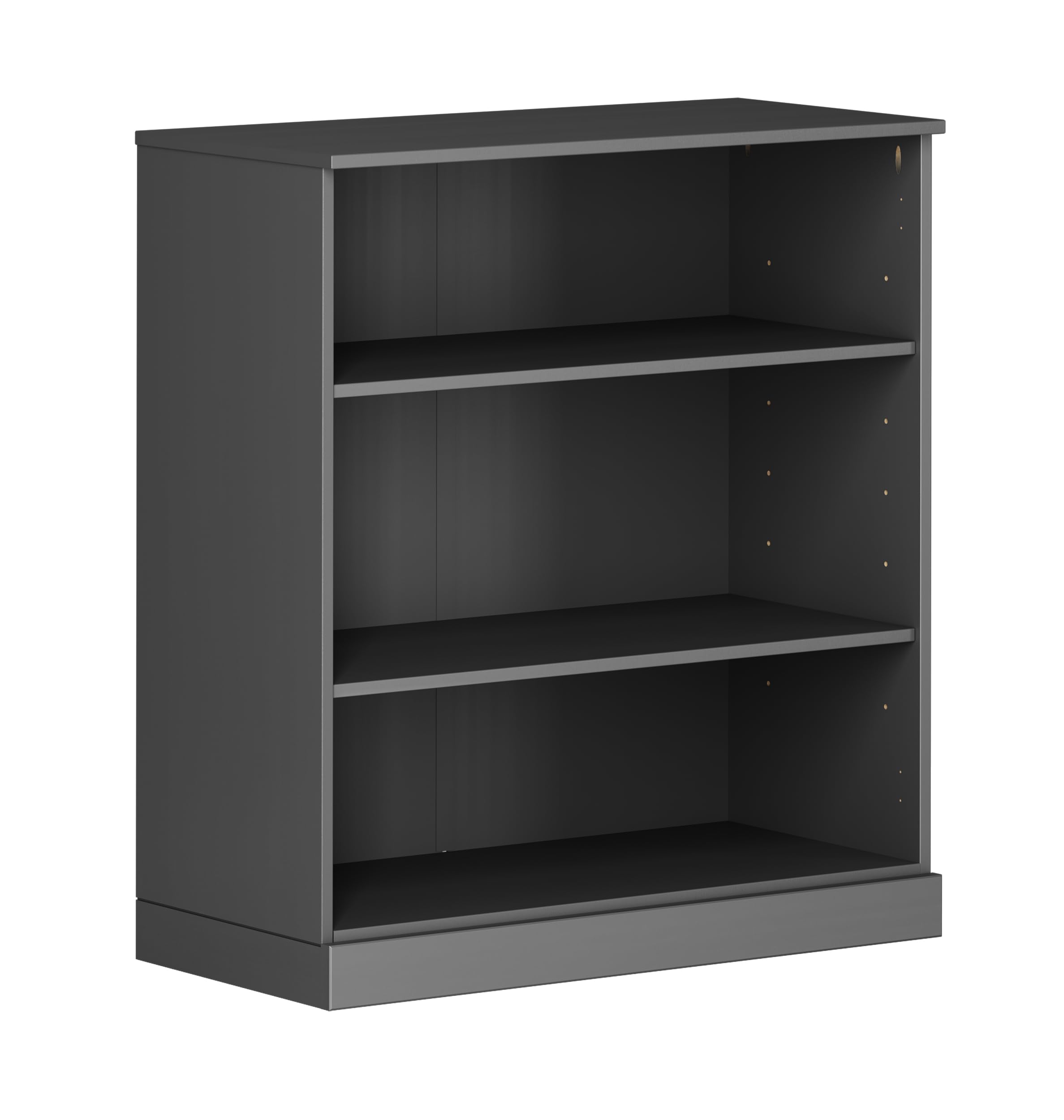 Solid Wood Bookcase - 3-Tier Floor Standing Bookshelf - 36" Short Storage Shelf 32” W - Gray, Display Furniture for Living Room, Renewable 100% Eco-Friendly Wood, Made in Brazil