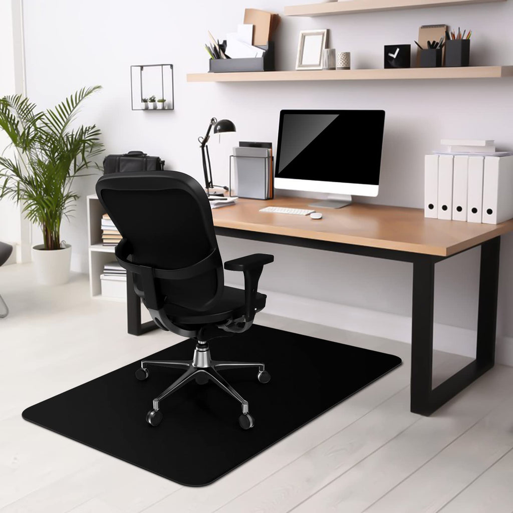 Chair mat for Hardwood Floor 36 x 48 inches Rectangle Floor Mats Wood/Tile Protection Mat for Office & Home, Black