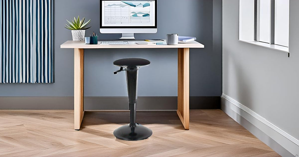 Ergonomic Standing Desk Stool - Height Adjustable Wobble Active Seating Chair for Sit Stand Desks, 22.5-29.5 Inches, Black
