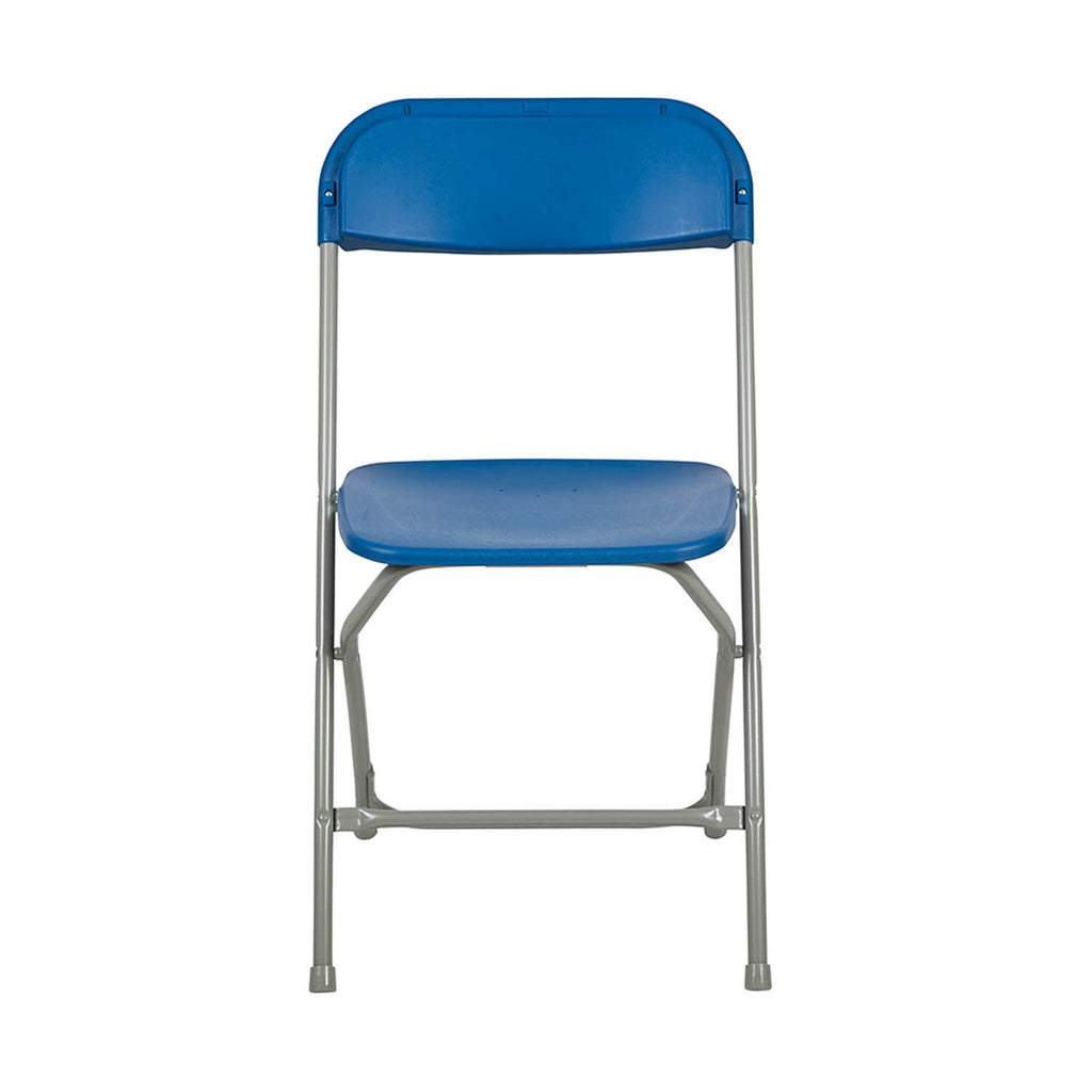 Set of 10, Hercules Series Plastic Folding Chairs for Parties and Weddings, Stackable Commercial Event Seats, Blue