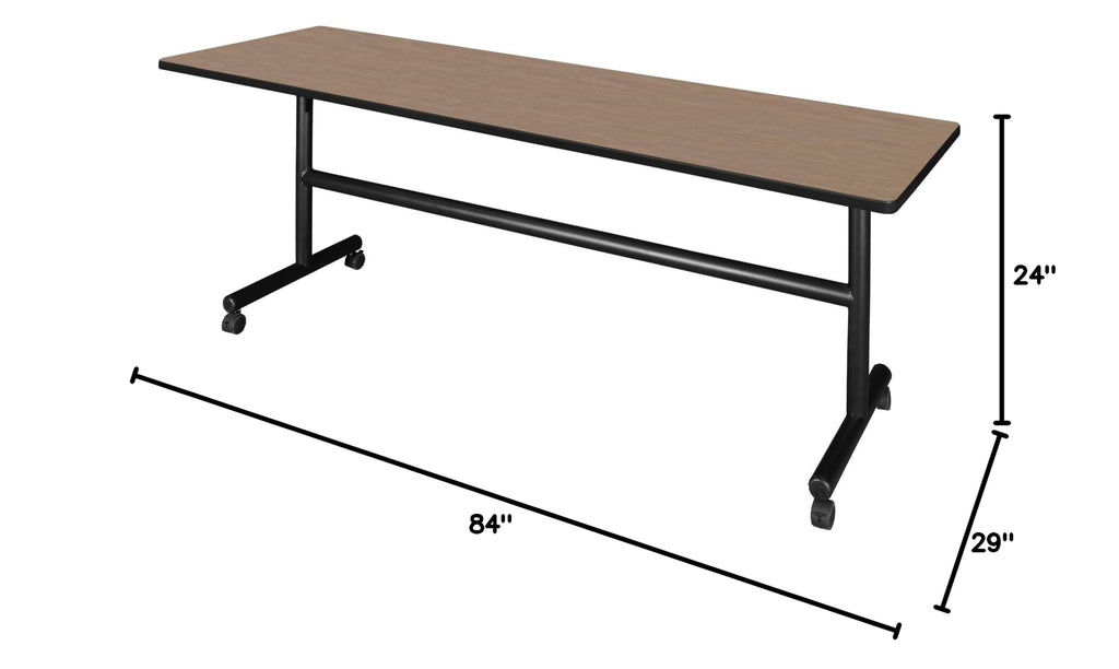 Kobe 84 x 24 in. Flip-Top Training Nesting Table- Noble Oak