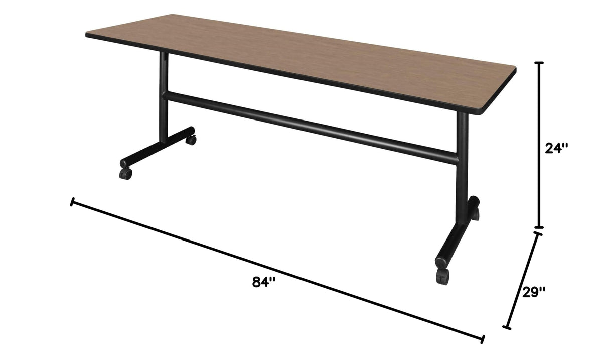 Kobe 84 x 24 in. Flip-Top Training Nesting Table- Noble Oak
