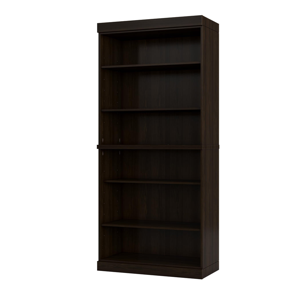 Solid Wood Bookcase - 6-Tier Floor Standing Bookshelf - 71.5" H x 32" W - Espresso, Tall Bookcase - 100% Eco-Friendly Wooden Storage Shelf for Living Room - Modular Cabinets