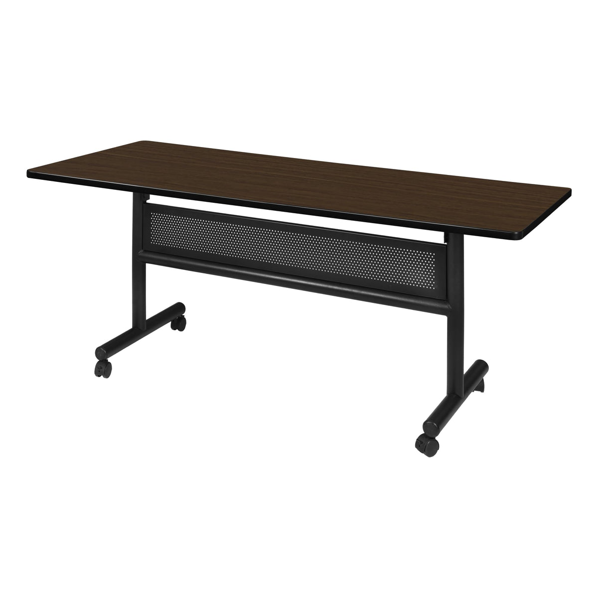 Kobe 60 x 30 in. Flip-Top Training Nesting Table with Modesty Panel- Neo Walnut