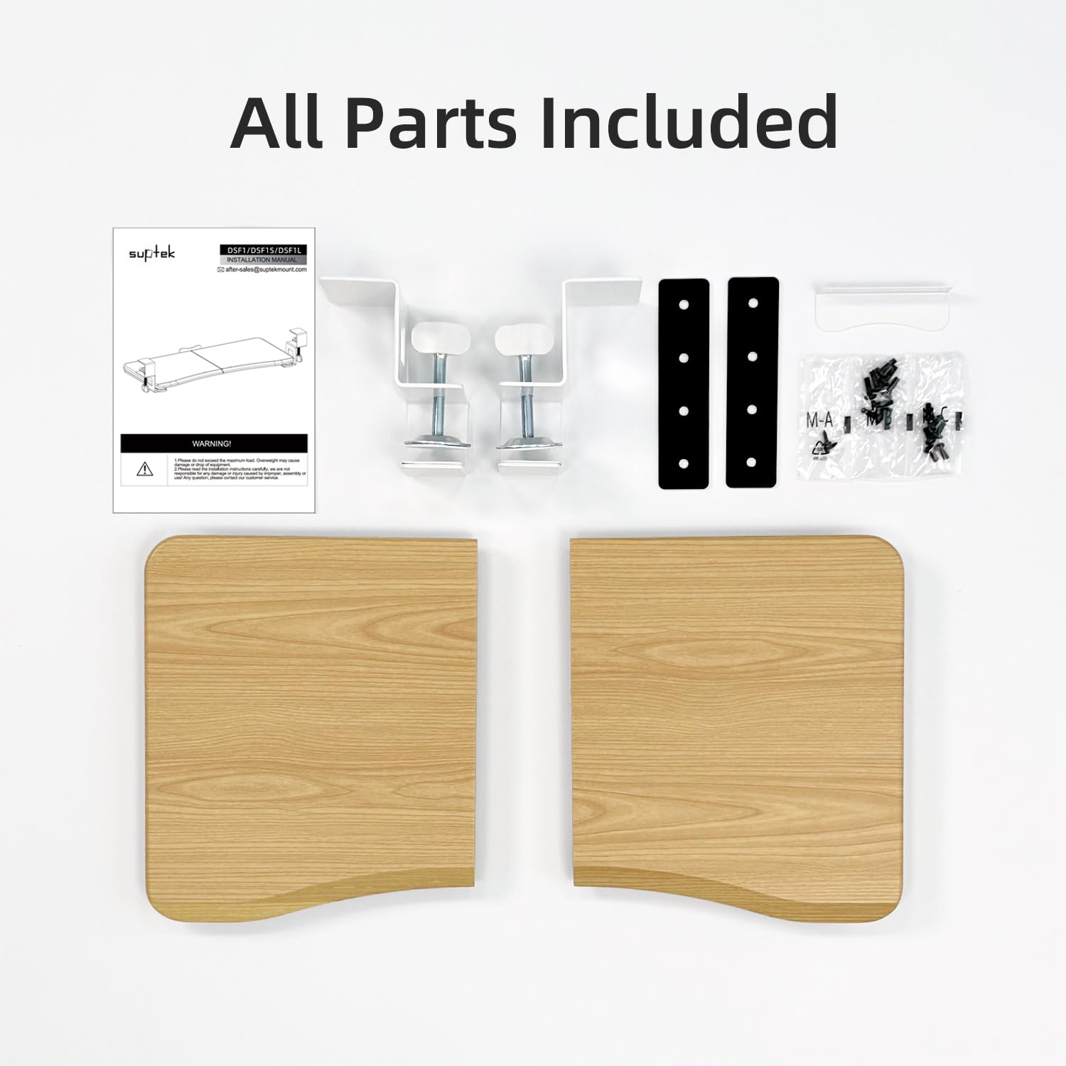 Small Keyboard Tray Under Desk Pull Out with C Clamp Mount for Computer Keyboard, 20 (24.2 Including Clamps) x 11.8 inch Slide-Out Platform Computer Drawer for Typing, Light Wood,