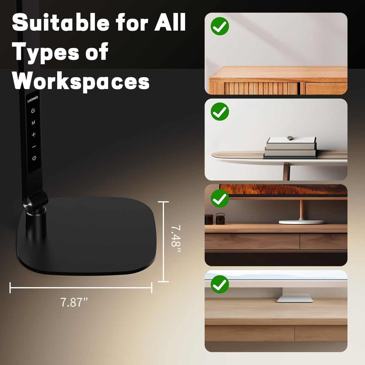 LED Desk Lamp for Home Office, Soft Edge-lit Design, Modern Style