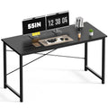 55 Inch Computer Desk for Home Office, Modern Study Work Table Simple Style for Bedroom Small Space, Large Writing Desks with X-Shaped Reinforcement, Black