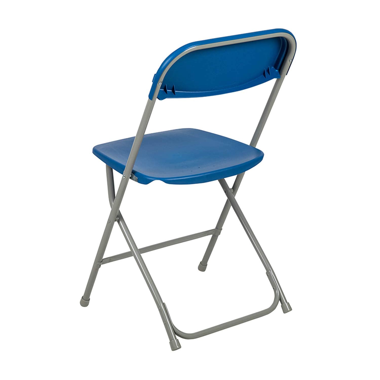 Set of 10, Hercules Series Plastic Folding Chairs for Parties and Weddings, Stackable Commercial Event Seats, Blue