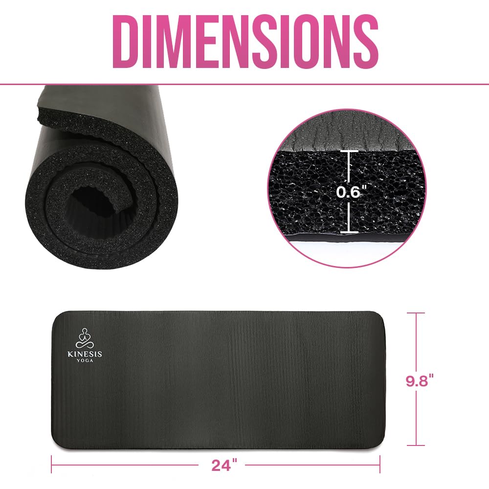 Yoga Knee Pad Cushion - 0.6 Inch (15mm) Thick Exercise Knee Pad