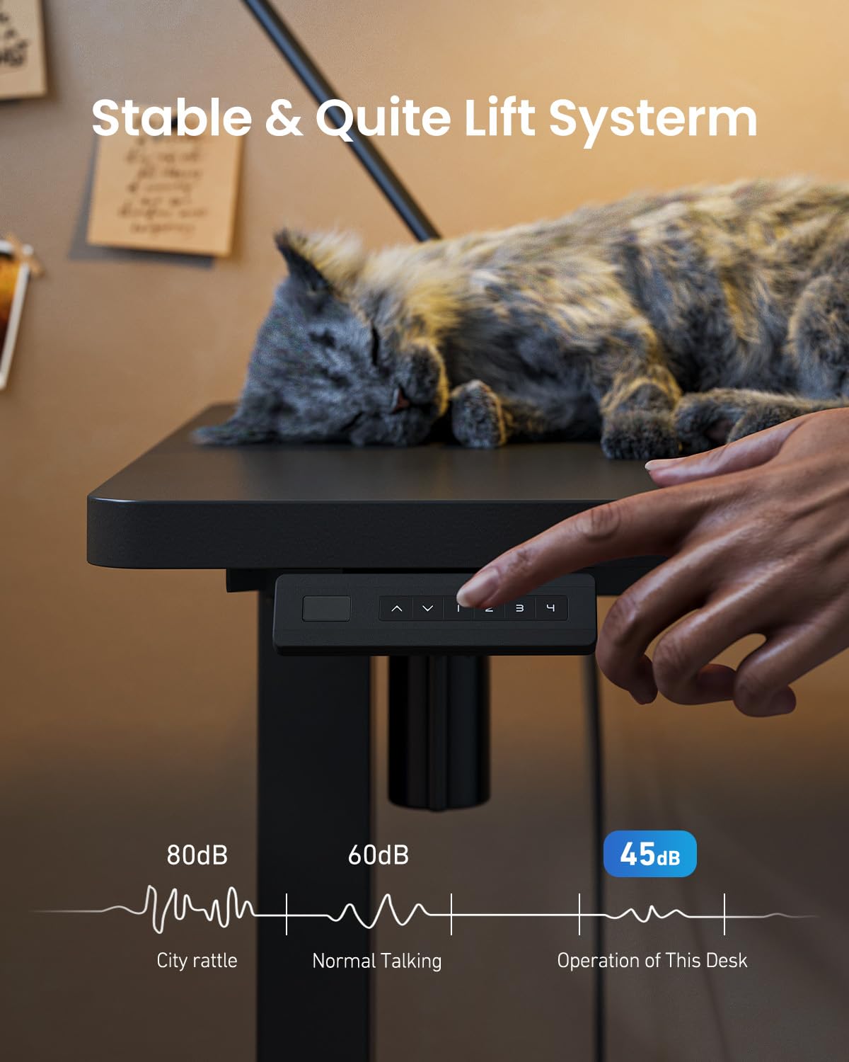L Shaped Electric Corner Standing Desk, 55×32 inch Home Office & Computer Height Adjustable Table with 4 Memory Height Settings, Ergonomic Sit and Stand Desk with Splice Board, Black Top