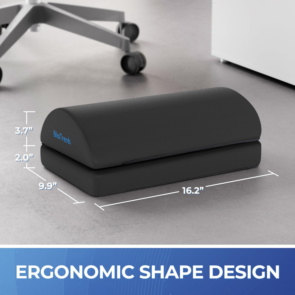 Foot Rest for Under Desk at Work-Versatile Foot Stool with Washable Cover-Comfortable Footrest with 2 Adjustable Heights for Car,Home and Office to Relieve Back,Lumbar,Knee Pain-Gray