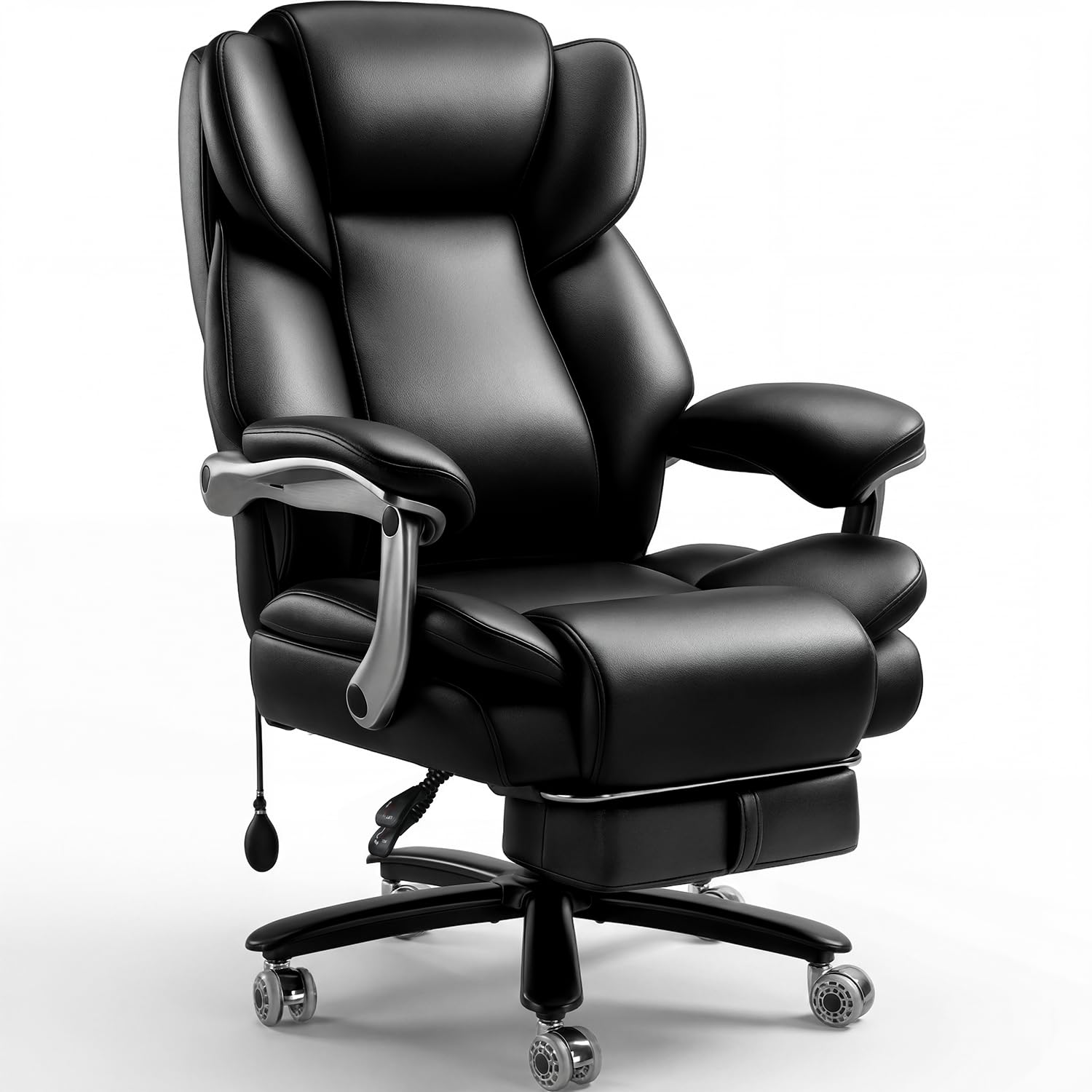 Indulgear 500lbs Heavy Duty Comfy Office Chair, Reclining Big and Tall Office Chair for Heavy People, High Back Executive Chair with Adjustable Lumbar Support,Pocket Spring Cushion