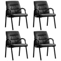 Office Guest Reception Chair Set of 4, Conference Room Chairs Waiting Room Chairs 4 Pack, Modern Leather Office Desk Chair No Wheels.