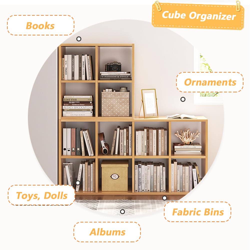 6 Cube Organizer Bookcase White Open Shelf