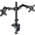 Dual Monitor Desk Mount, Monitor Stand with 3 USB Ports, Charging and USB Data Transfer Function, Adjustable Arms for 13"-27" Monitors up to 17.6lbs, VESA 75x75mm 100x100mm, Ergonomic Design