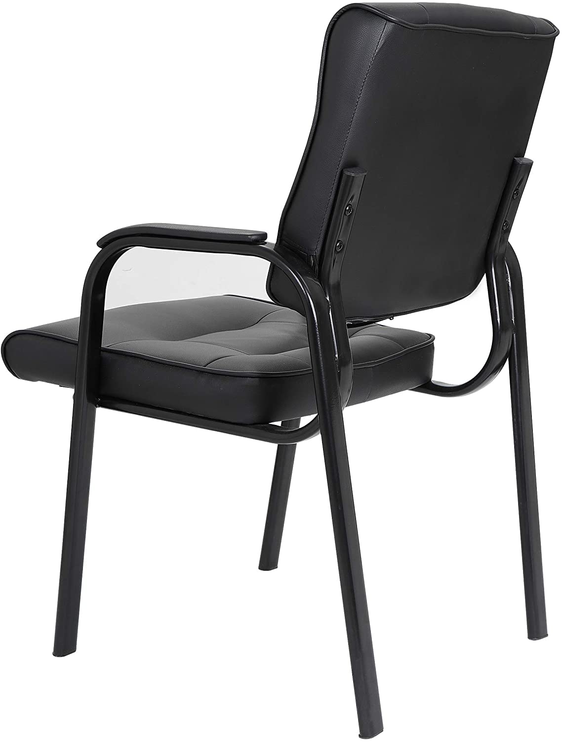 Office Guest Chair Bonded Leather Executive Side Chair Reception Chair with Solid Metal Frame Home Office Furniture