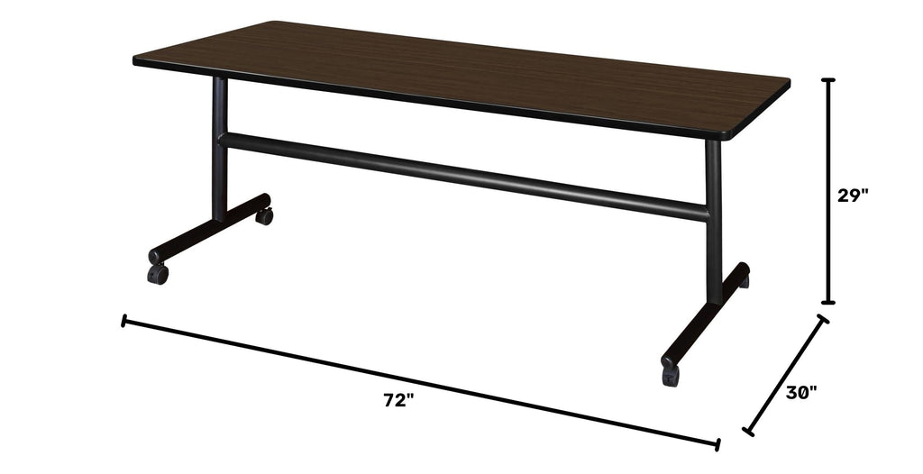 Kobe 72 x 30 in. Flip-Top Training Nesting Table- Neo Walnut