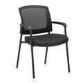 Office Reception Guest Chair Mesh Back Stacking with Ergonomic Lumbar Support and Thickened Seat Cushion for Waiting Conference Room Black